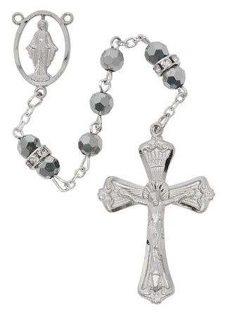 Metallic Crystal Labrador Rosary with Gift Box