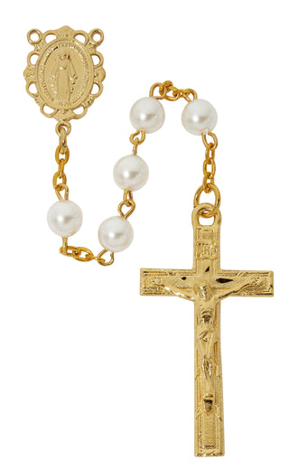 Gold Pearl Rosary
