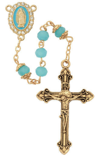 Aqua Guadalupe Rosary & Pouch