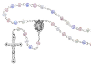 Tin Cut Crystal Rosary with Gift Box