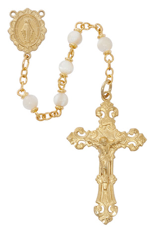 Genuine Mother Of Pearl Rosary with Gift Box