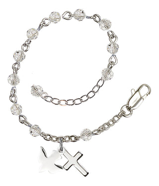 Adjustable Silver Plated 4mm Crystal Scapular Rosary | Multi-Color