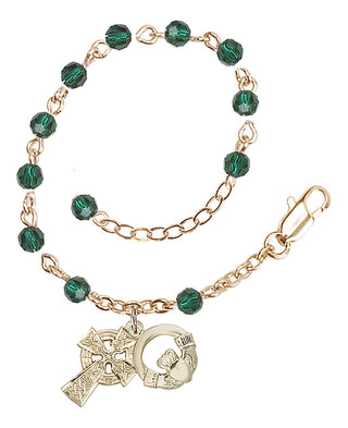 Gold Plate 4mm Irish Rosary Bracelet