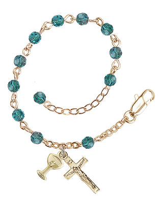 Adjustable Gold Plated 4mm Crystal Scapular Rosary | Zircon