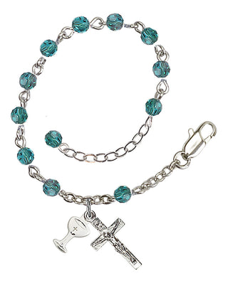 Adjustable Silver Plated 4mm Crystal Scapular Rosary | Zircon