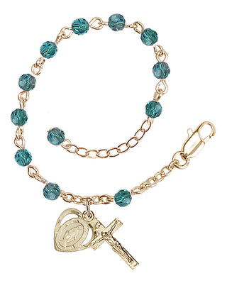 Adjustable Gold Plated 4mm Crystal Scapular Rosary | Zircon