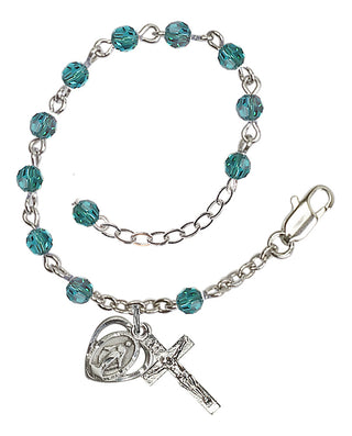 Adjustable Silver Plated 4mm Crystal Scapular Rosary | Zircon