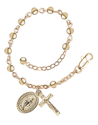 Adjustable Gold Plated 4mm Rosary Bracelet