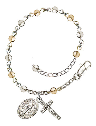 Adjustable Silver Plated 4mm Rosary Bracelet