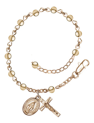 Adjustable 14 Karat Gold 4mm Rosary Bracelet