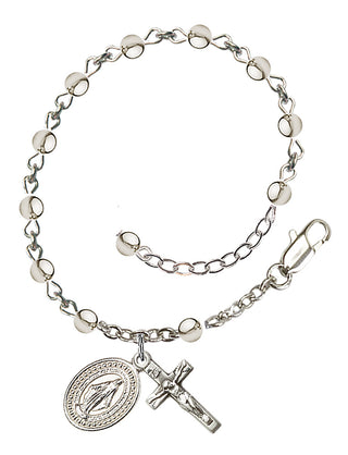 Adjustable Sterling Silver 4mm Rosary Bracelet