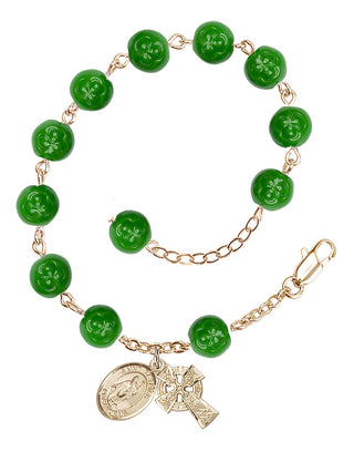 Gold Plate 6mm Irish Rosary Bracelet