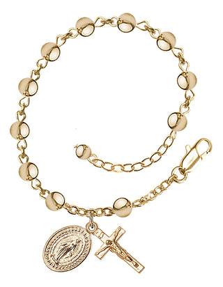 Adjustable Gold Plated 5mm Rosary Bracelet
