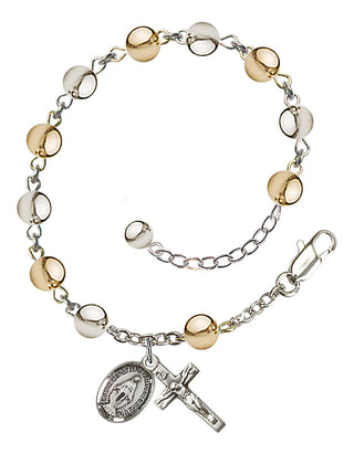 Adjustable Sterling Silver 6mm Rosary Bracelet