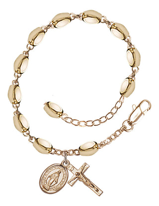 Adjustable 14 Karat Gold 5x7mm Rosary Bracelet