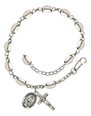 Adjustable Sterling Silver 5x7mm Rosary Bracelet