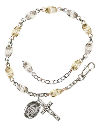 Adjustable Sterling Silver 5x7mm Rosary Bracelet