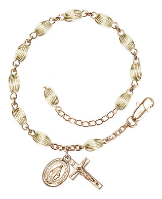 Adjustable 14 Karat Gold 5x7mm Rosary Bracelet