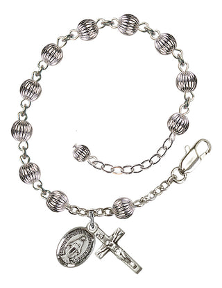 Adjustable Sterling Silver 5mm Rosary Bracelet