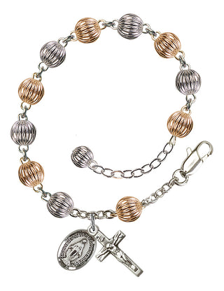 Adjustable Sterling Silver 6mm Rosary Bracelet
