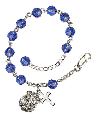 Silver Plate Saint Michael Rosary Bracelet