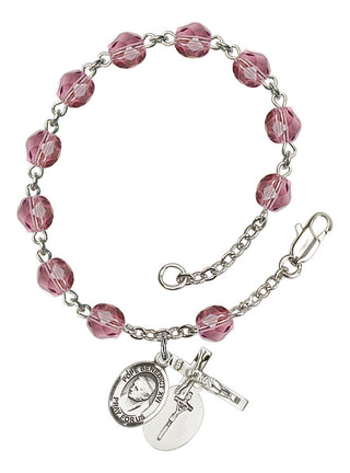 Pope Emeritace Benedict XVI Rosary Bracelet with Amethyst Beads