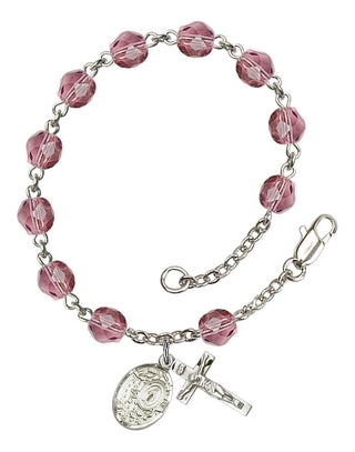 Miraculous Rosary Bracelet with Amethyst Beads