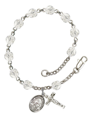 Saint Bernard of Montjoux Engravable Rosary Bracelet with Crystal Beads