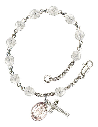 Saint Odilia Engravable Rosary Bracelet with Crystal Beads