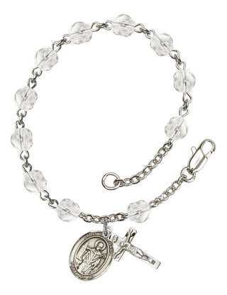 Saint Wolfgang Engravable Rosary Bracelet with Crystal Beads