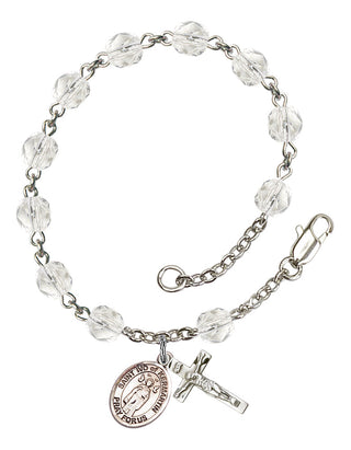 Saint Ivo of Kelmartin Engravable Rosary Bracelet with Crystal Beads