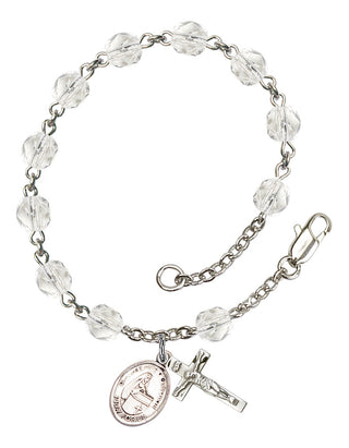Blessed Emilee Doultremont Engravable Rosary Bracelet with Crystal Beads