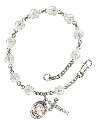Saint Maria Bertilla Boscardin Engravable Rosary Bracelet with Crystal Beads