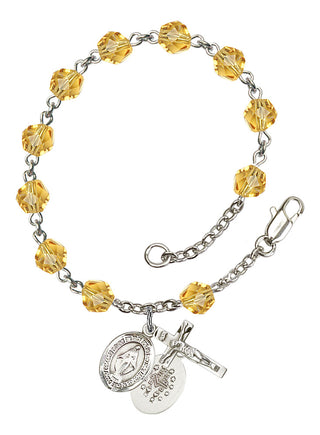 Miraculous Engravable Rosary Bracelet with Topaz Beads