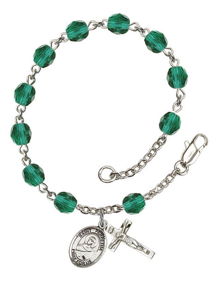 Saint Perpetua Engravable Rosary Bracelet with Zircon Beads