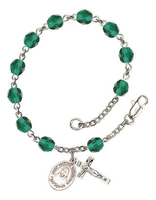 Saint Pauline Visintainer Engravable Rosary Bracelet with Zircon Beads - SALE