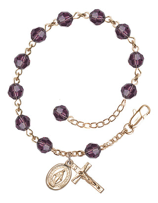 Hand made 14kt Gold Filled Rosary Bracelet with 6mm Swarovaki Beads.
