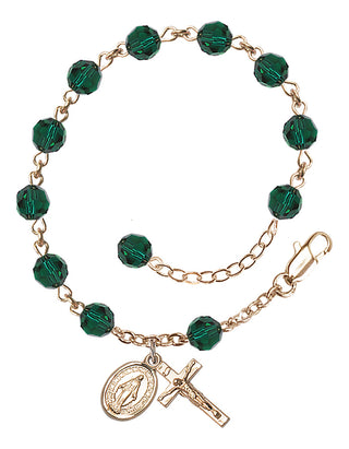 Hand made 14kt Gold Filled Rosary Bracelet with 6mm Swarovaki Beads.