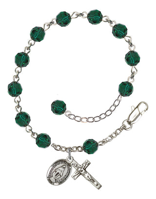 Hand made Sterling Silver Rosary Bracelet with 6mm Swarovaki Beads.