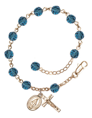 Hand made 14kt Gold Filled Rosary Bracelet with 6mm Swarovaki Beads.
