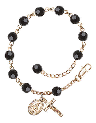 Hand made 14kt Gold Filled Rosary Bracelet with 6mm Swarovaki Beads.