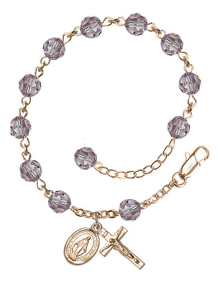 Hand made 14kt Gold Filled Rosary Bracelet with 6mm Swarovaki Beads.