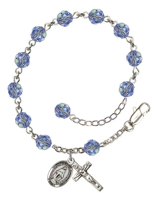 Hand made Sterling Silver Rosary Bracelet with 6mm Swarovaki Beads.