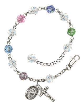 Hand made Sterling Silver Rosary Bracelet with 6mm Swarovaki Beads.