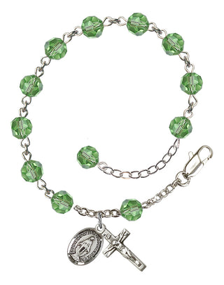 Hand made Sterling Silver Rosary Bracelet with 6mm Swarovaki Beads.