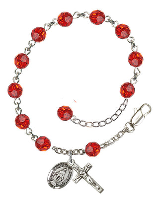 Hand made Sterling Silver Rosary Bracelet with 6mm Swarovaki Beads.