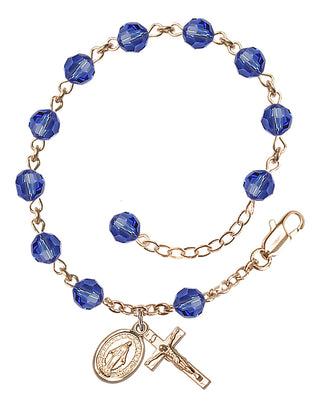 Hand made 14kt Gold Filled Rosary Bracelet with 6mm Swarovaki Beads.