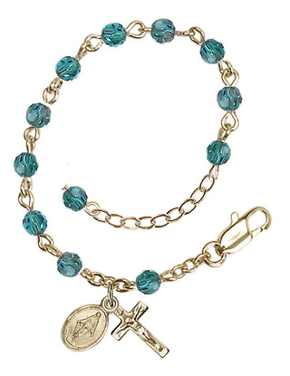 Adjustable Gold Plated 4mm Austrian Crystal Rosary Bracelet in Zircon