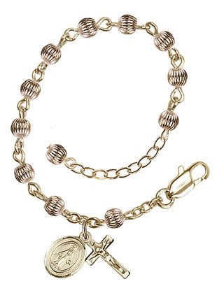 Adjustable 14 Karat Gold 4mm Infant Rosary Bracelet