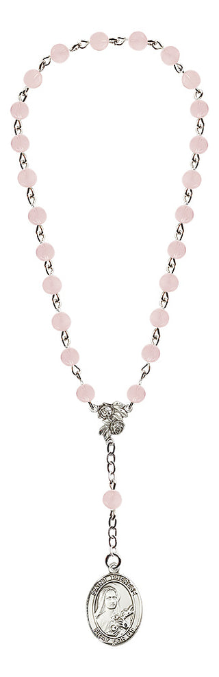 Silver-Plated 6mm Saint Therese of Lisieux Rosary Chaplet | Engravable